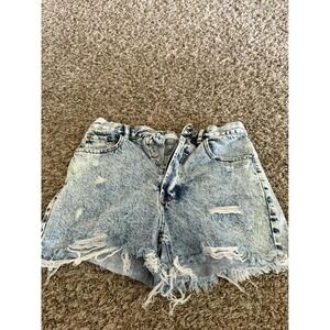 PacSun Ultra High Rise Vintage Acid Wash Distressed Denim Shorts Size 27